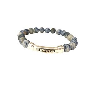 ICON Blue and Silver Beaded Bracelet